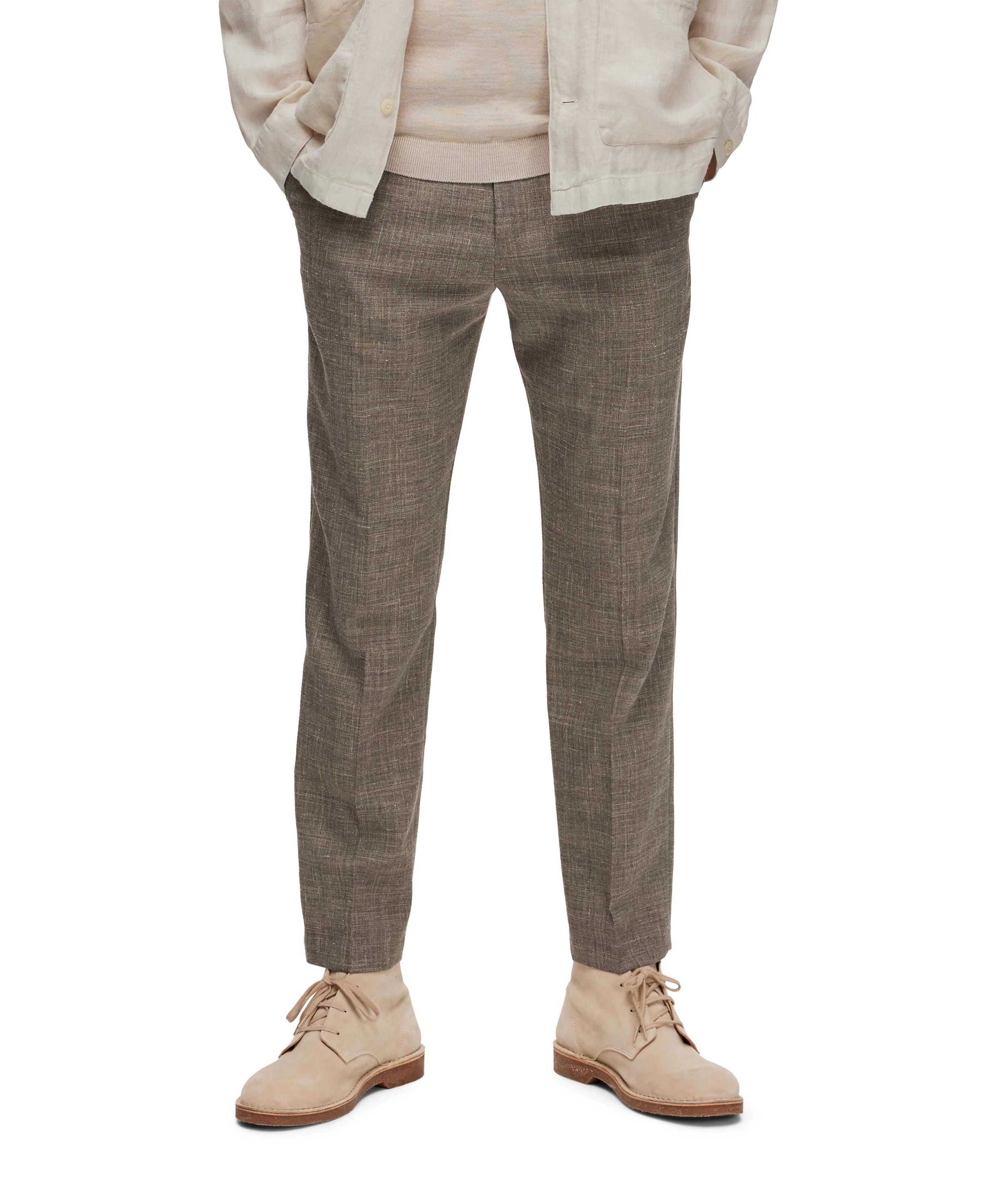 SLHSLIM-OASIS LINEN TRS B NOOS pantalon bruin