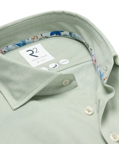 Heren overhemd lange mouw groen