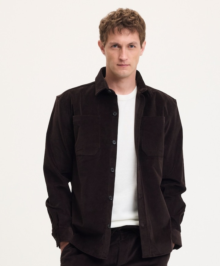 Heren overshirt bruin