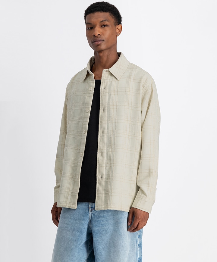 Heren overhemd lange mouw ecru