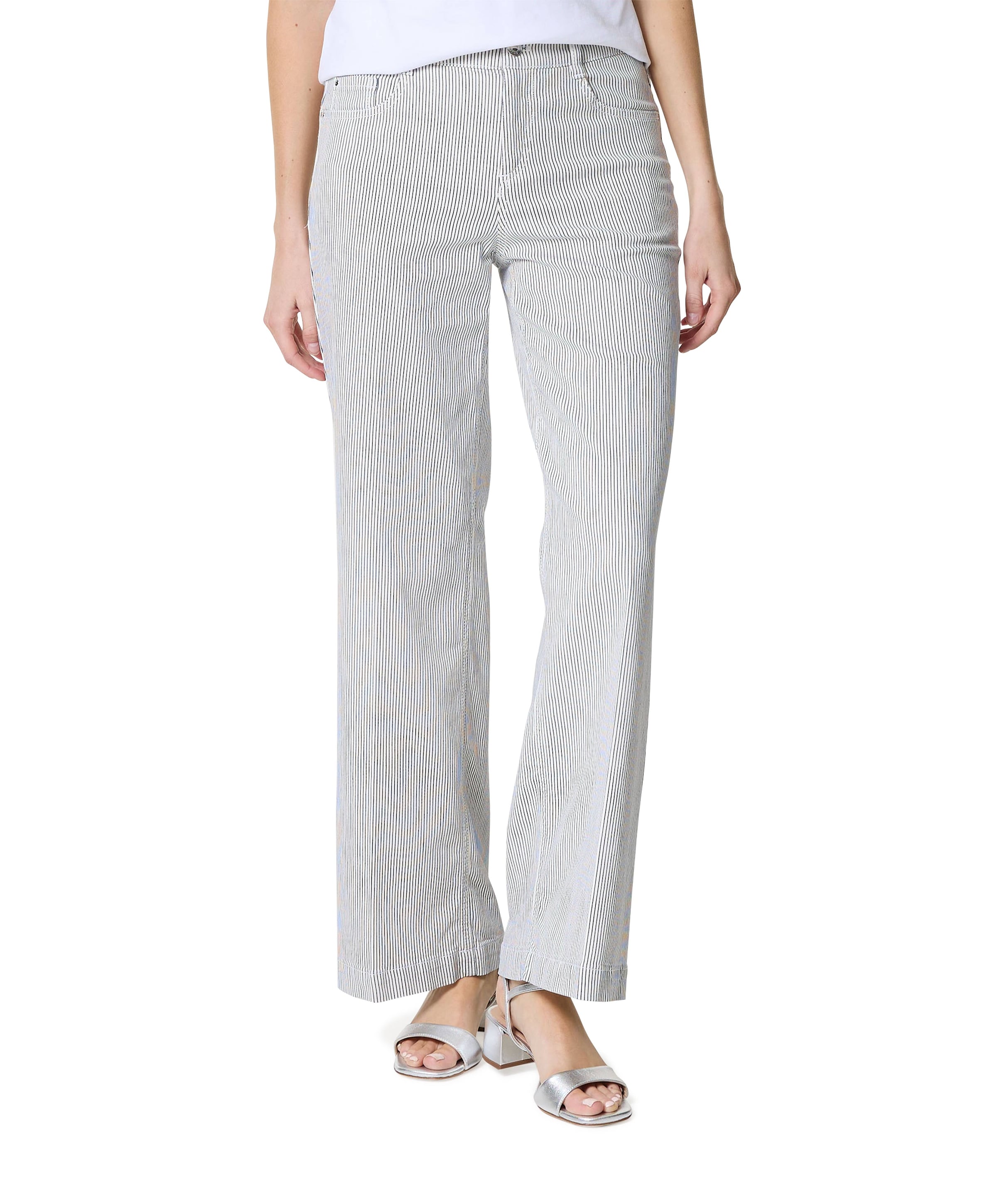 Hose Wide leg Feminine dames broek ecru