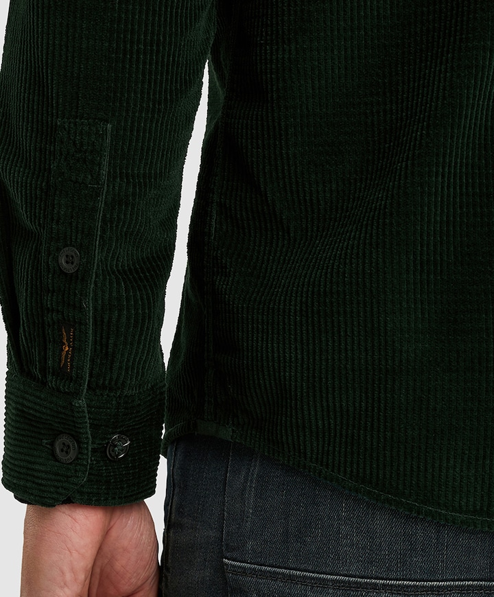 Heren overhemd lange mouw groen