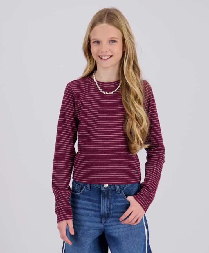 Meisjes longsleeve bordeaux