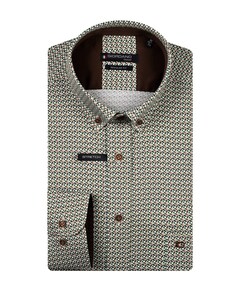 Heren overhemd lange mouw groen