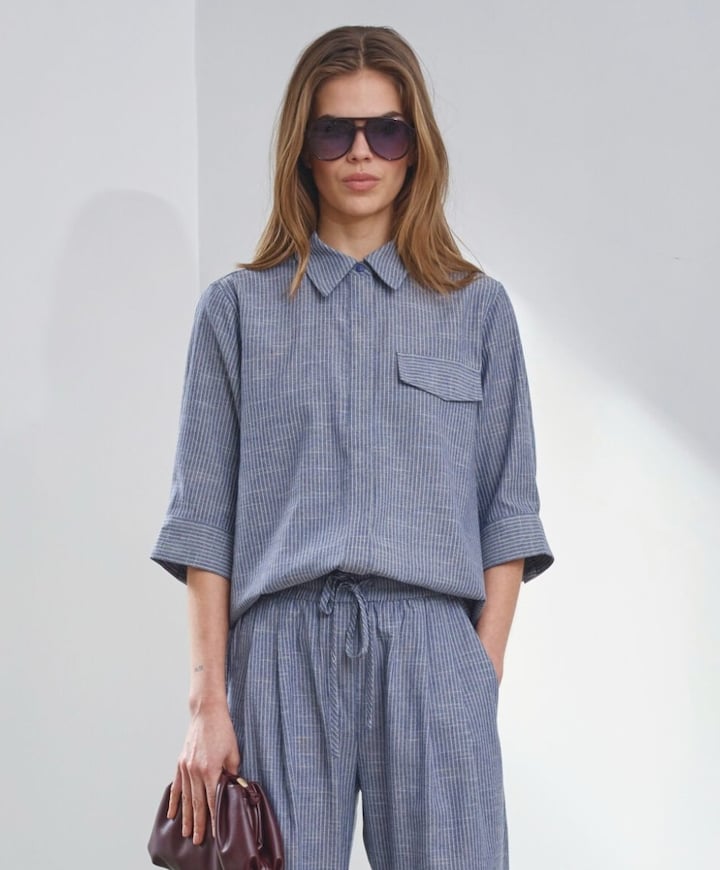 Dames blouse blauw