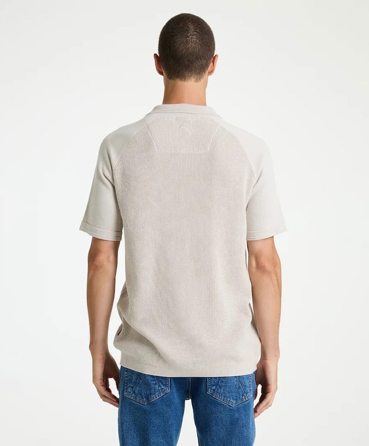 Heren polo ecru