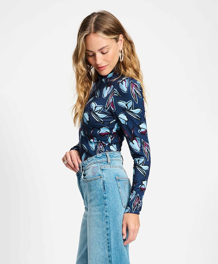 Dames longsleeve blauw