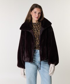 Dames jas reversible bruin