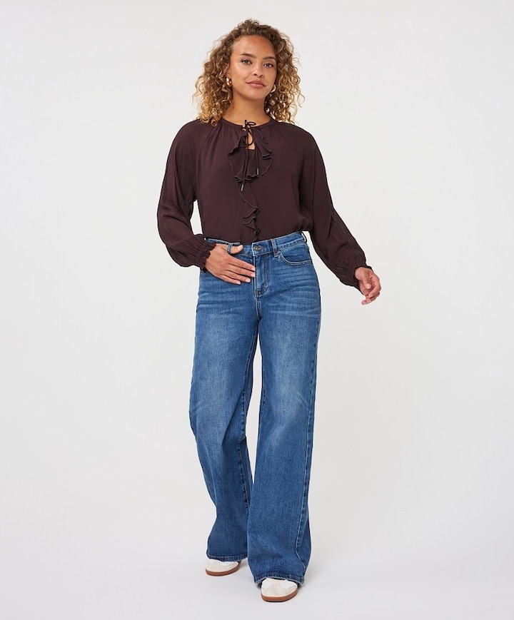 Dames blouse bruin
