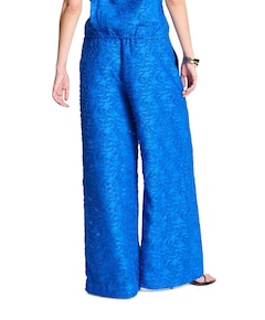PANTS - Ocean Blue Jacquard dames broek blauw