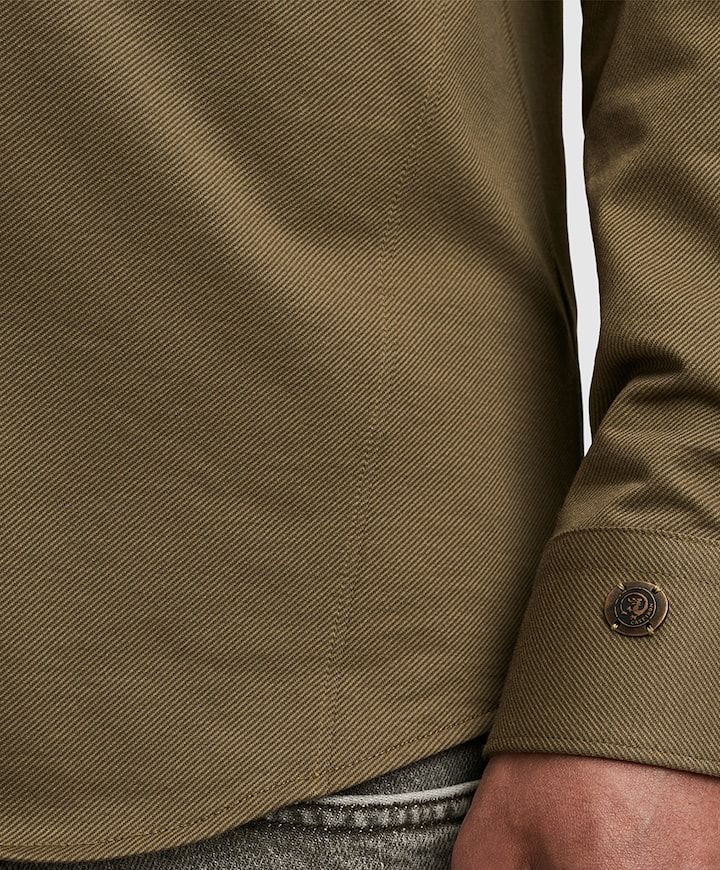 Heren overhemd lange mouw beige