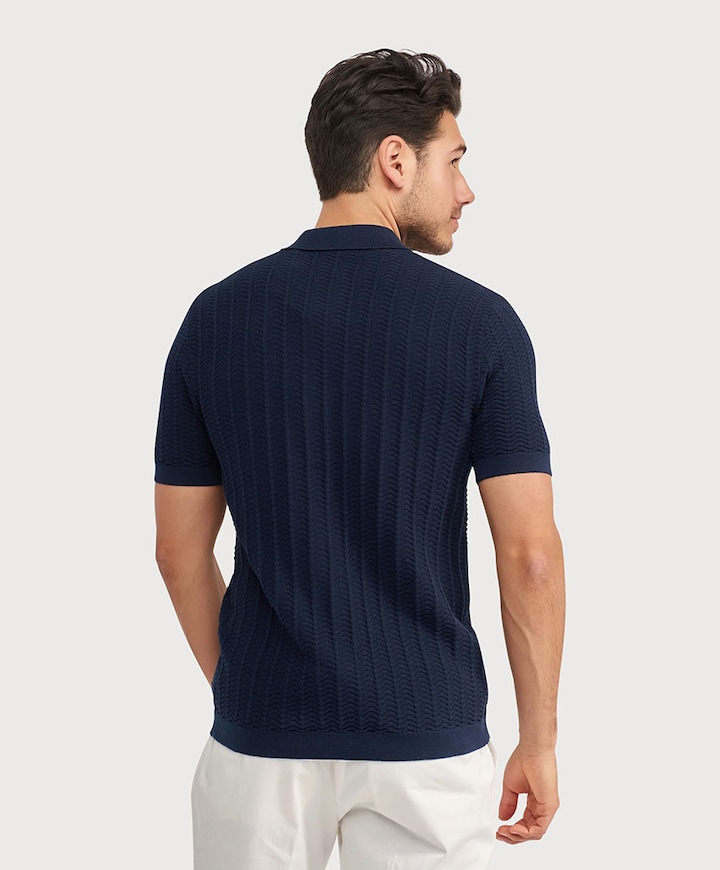 Heren polo blauw