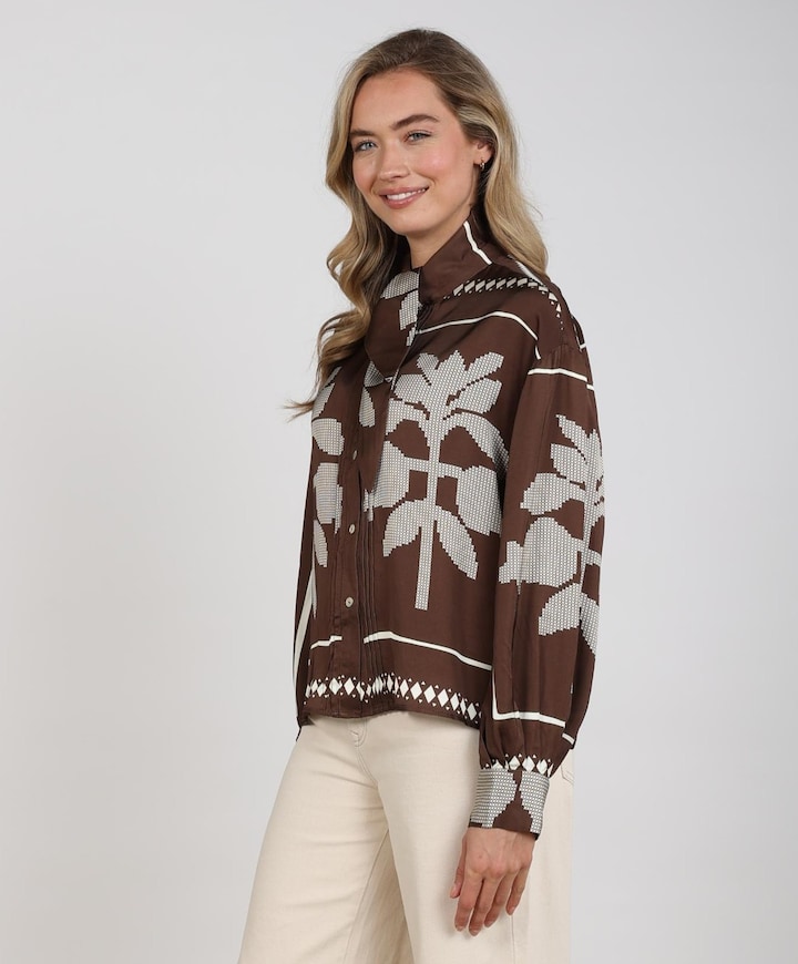 Dames blouse bruin