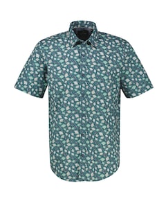 Heren overhemd korte mouw groen