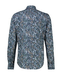 Heren overhemd lange mouw blauw