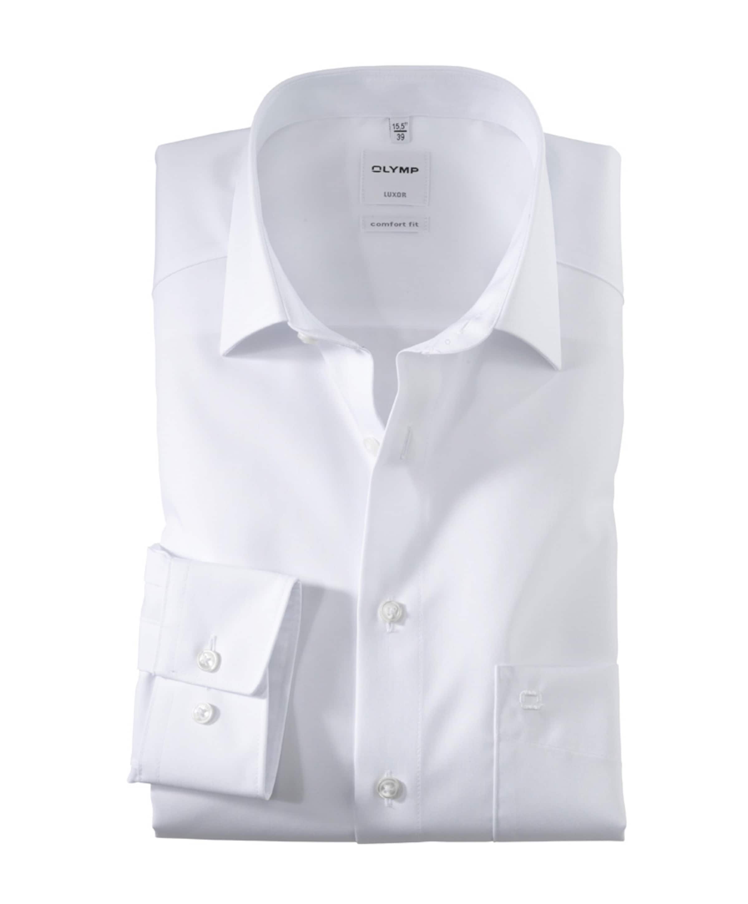 Heren overhemd extra lange mouw wit