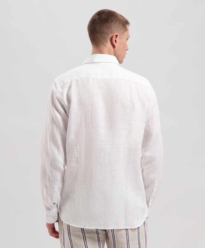 Heren overhemd lange mouw wit