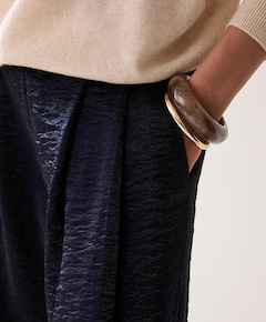 Metallic shine dames broek blauw