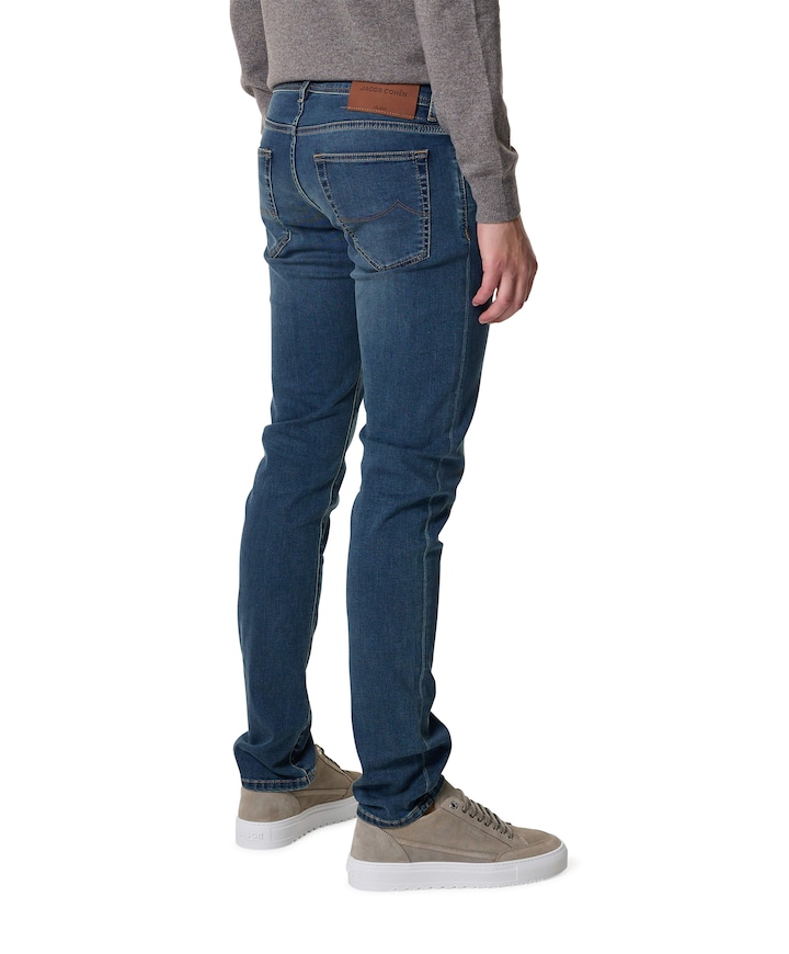 Nick Slim 5 Pocket heren jeans blauw