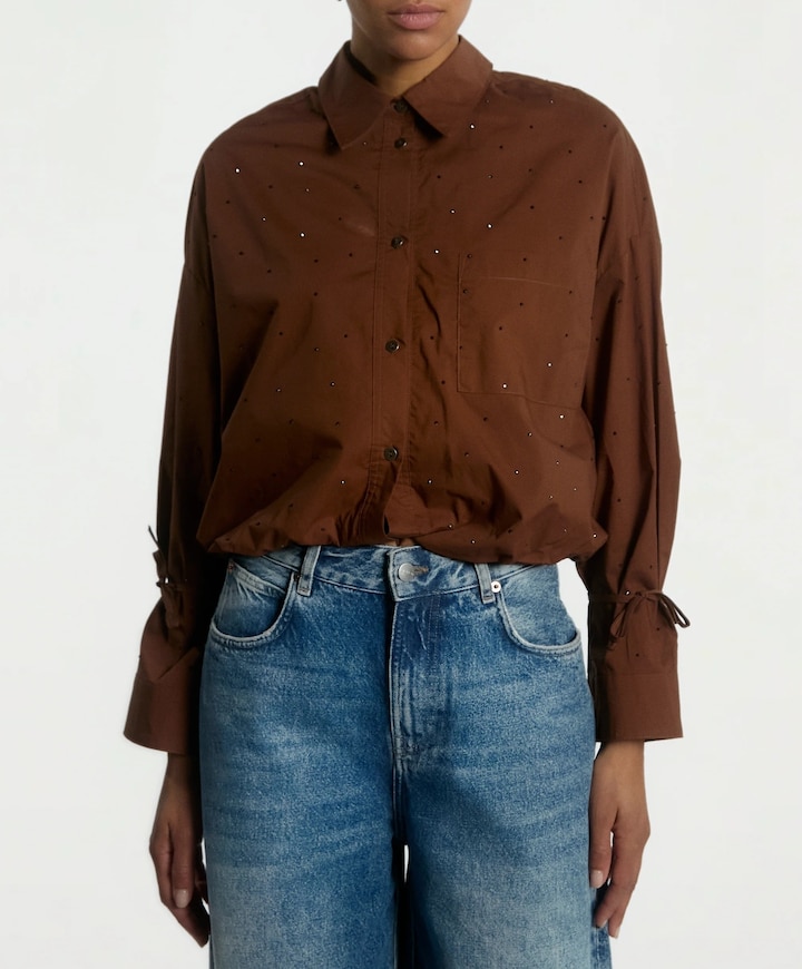 Dames blouse bruin