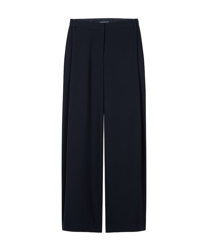 Wideleg mit Bundfalten dames broek blauw