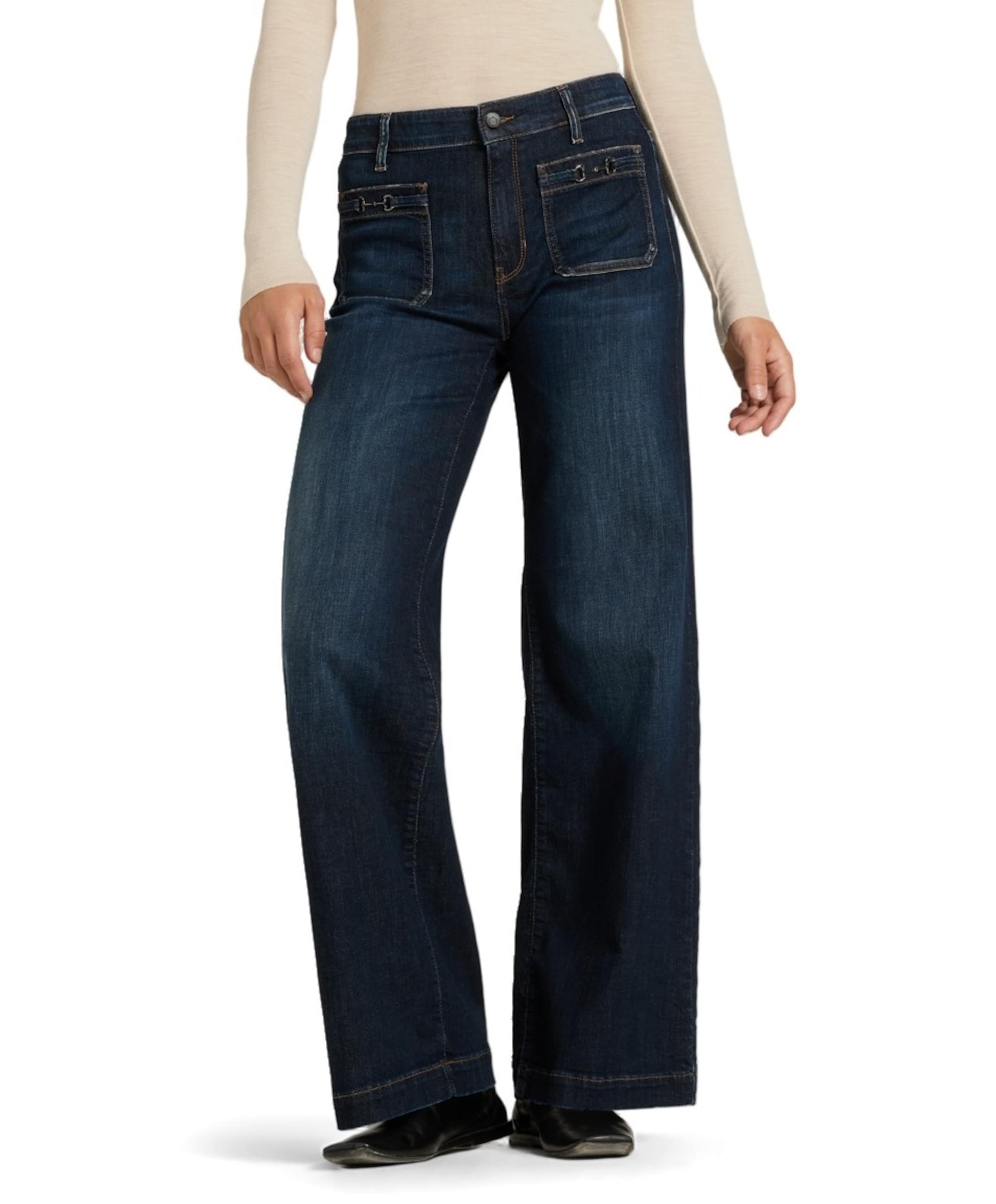 Ada patched pocket dames jeans blauw