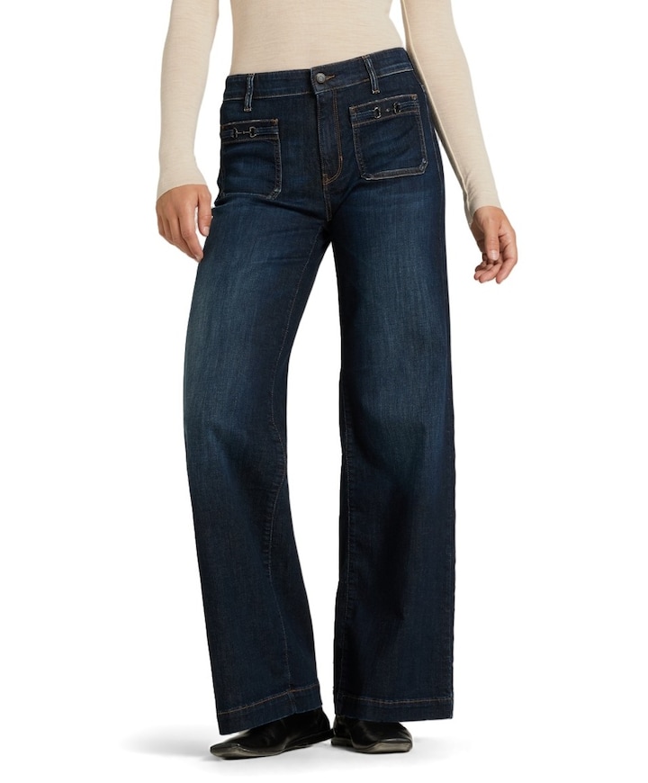 Ada patched pocket dames jeans blauw