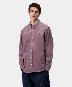 Heren overhemd lange mouw paars