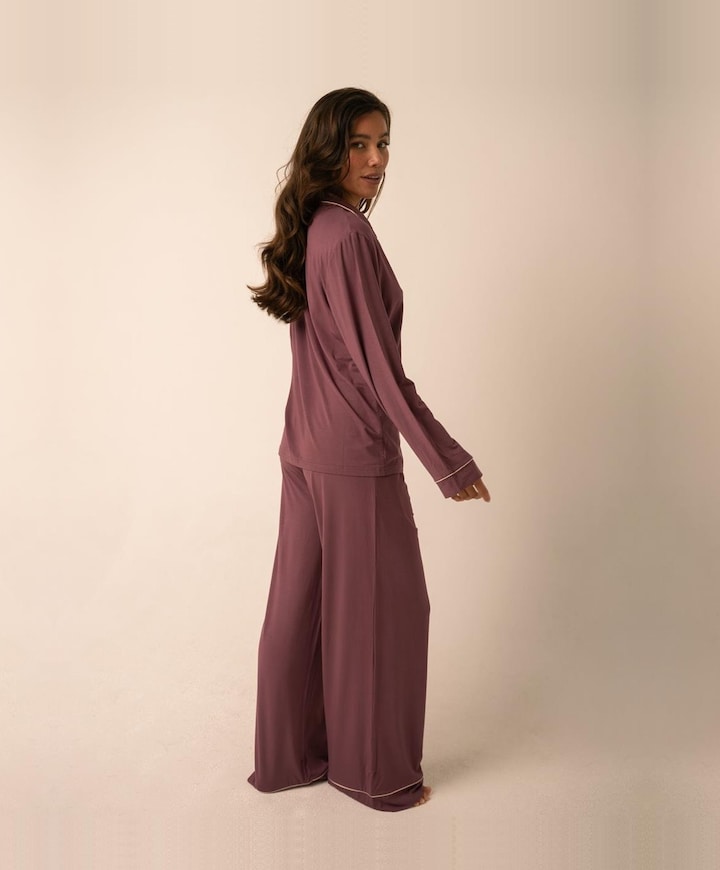 Dames pyjamaset bordeaux