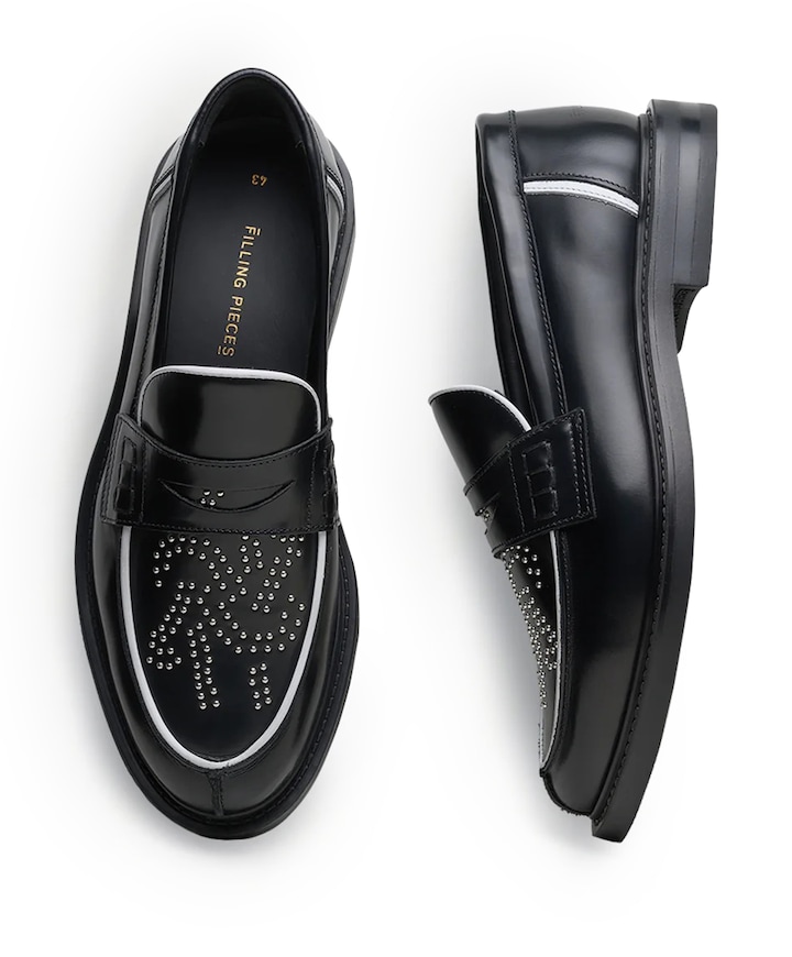 Gowtu Studs dames loafers zwart