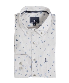 Heren overhemd lange mouw beige