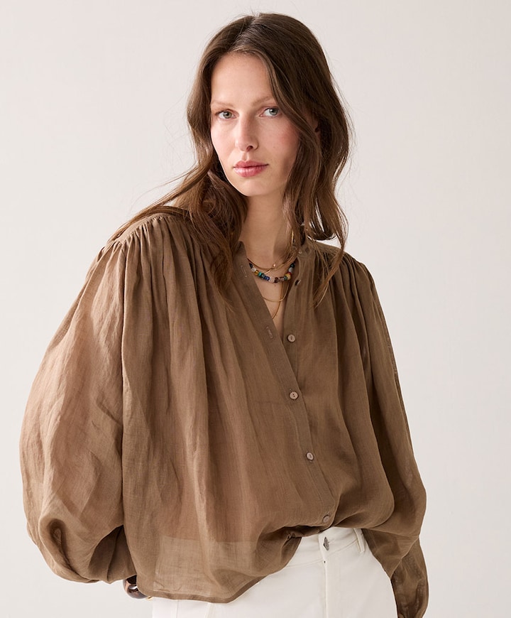 Dames blouse beige