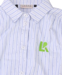 Meisjes blouse korte mouw wit