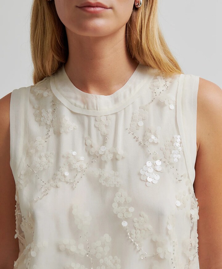 Dames top ecru