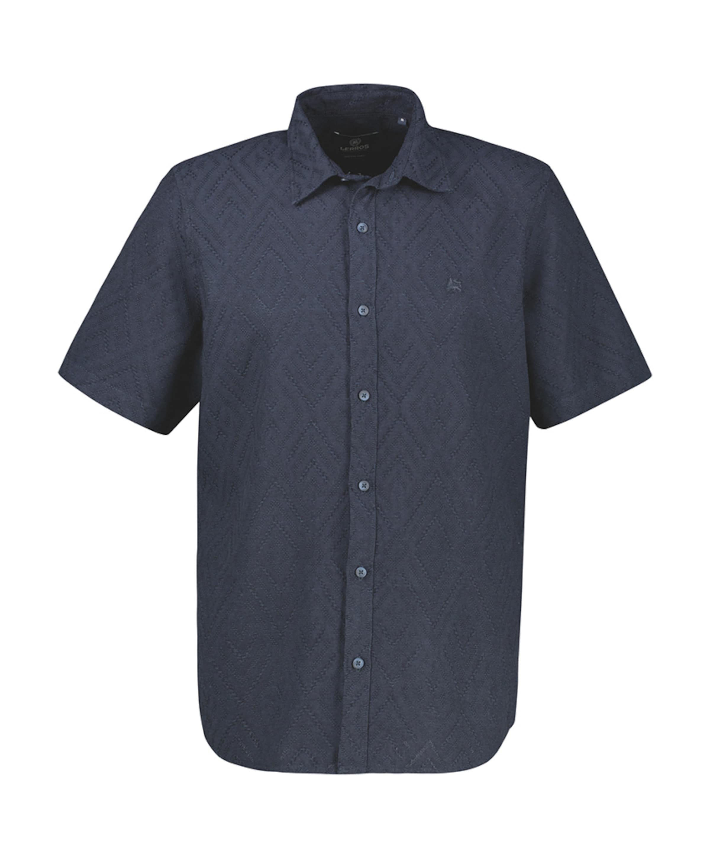 Heren overhemd korte mouw blauw
