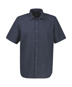 Heren overhemd korte mouw blauw