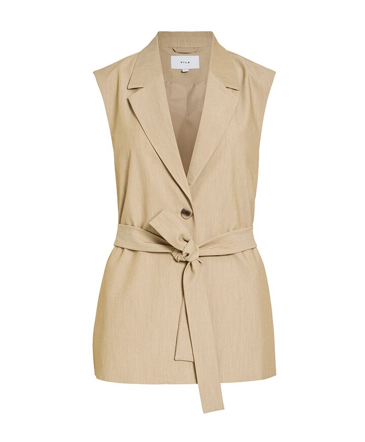 Dames gilet beige
