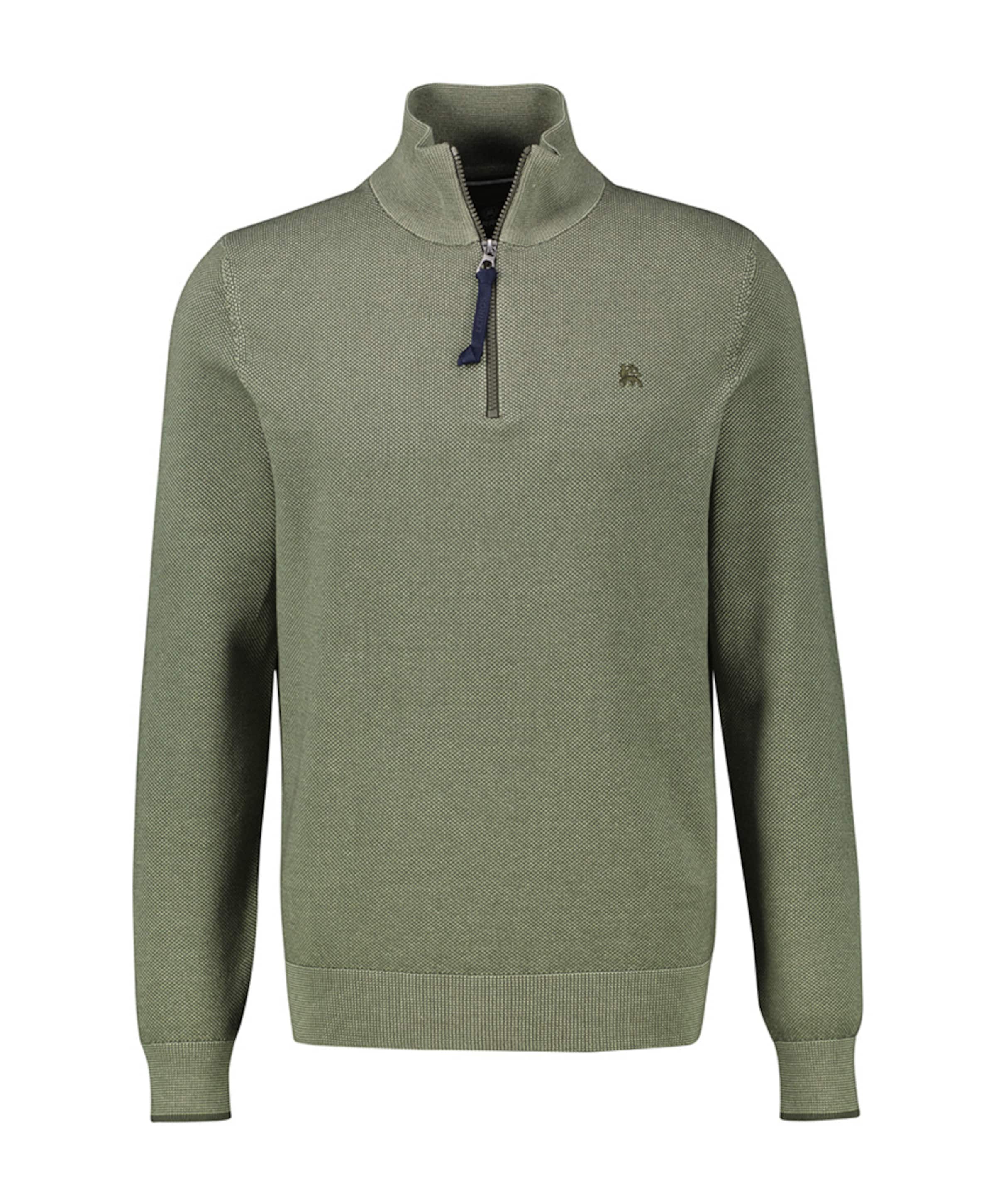 Heren trui met rits groen