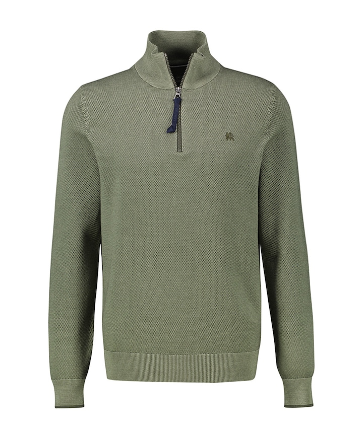 Heren trui met rits groen