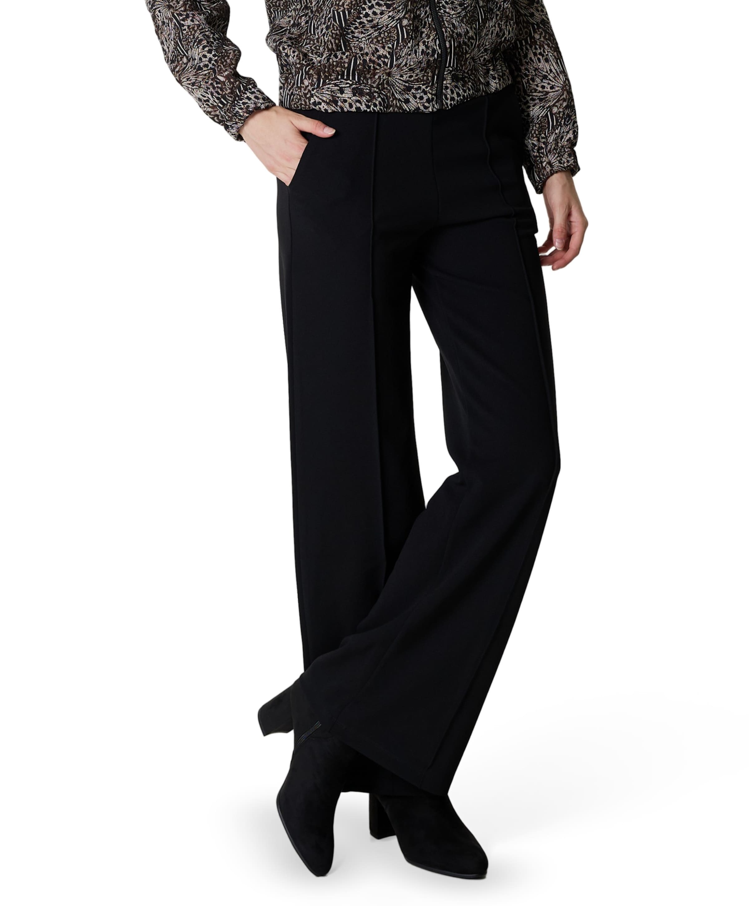 Wide leg dames broek zwart