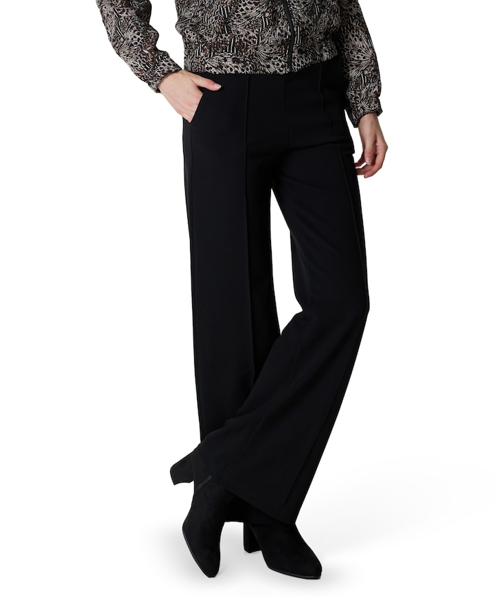 Wide leg dames broek zwart