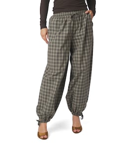 Roxane Balloon Checked dames broek groen