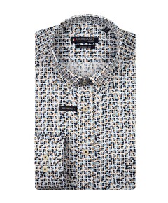 Heren overhemd lange mouw blauw