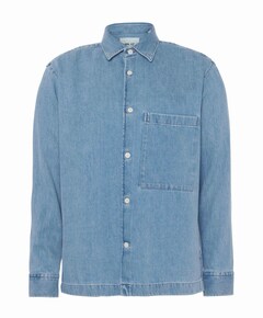 Heren overhemd lange mouw blauw