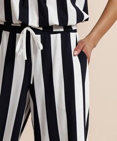 Grace stripe culotte dames broek zwart