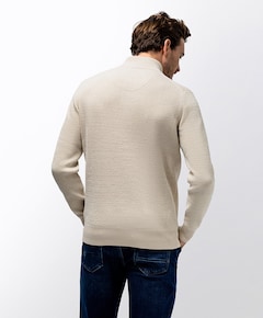Heren trui met rits beige