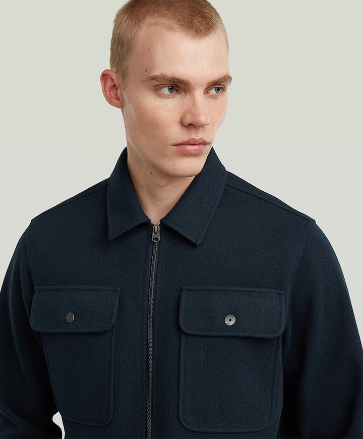 Heren overshirt blauw