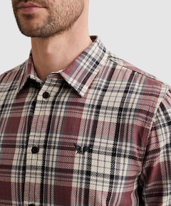 Heren overhemd lange mouw bordeaux