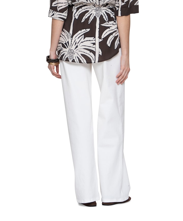 Pants wide leg dames broek ecru