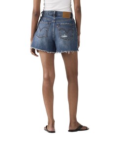 Ribcage zip dames korte broek blauw